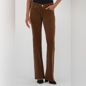 KUT from the Kloth Natalie Mid Rise Bootcut Corduroy Pants Cognac, Size 8